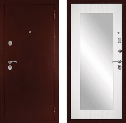 Входная дверь Дверь Сударь С-503 Сандал белый с зеркалом в Сертолово
