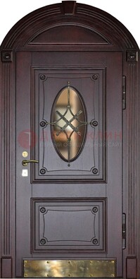 Арочная металлическая дверь с виноритом ДА-38 в Сертолово