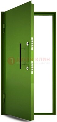 Зеленая металлическая бронированная дверь ДБ-8 в Сертолово