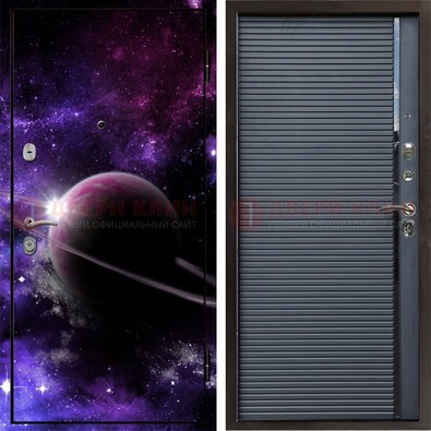 Черная металлическая дверь с фотопечатью ДФ-20 в Сертолово
