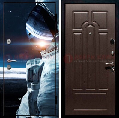 Синяя стальная дверь с фотопечатью ДФ-4 в Сертолово
