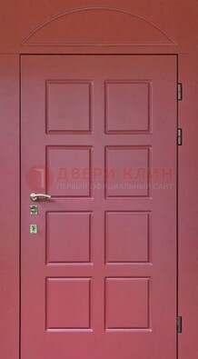 Красная стальная дверь с верхней фрамугой ДФГ-13 в Сертолово