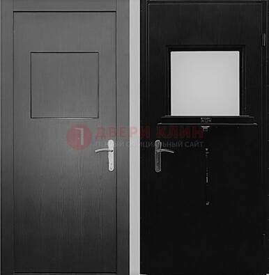 Черная стальная дверь в кассу ламинат внутри ДКС-3 в Сертолово
