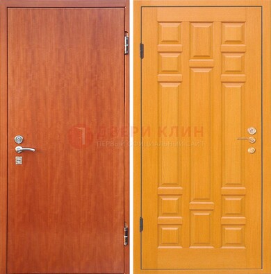 Оранжевая входная дверь с ламинатом МДФ внутри ДЛ-21 в Сертолово