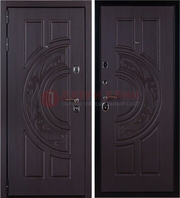 Коттеджная темная стальная дверь с МДФ ДМ-134 в Сертолово