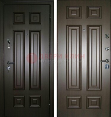 Темная металлическая дверь с МДФ ДМ-136 в квартиру в Сертолово