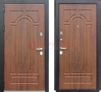 Коричневая железная дверь с МДФ ДМ-137 в Сертолово
