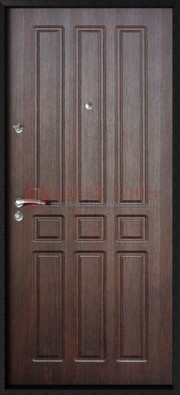 Темная железная дверь с МДФ ДМ-141 в панельный дом в Сертолово