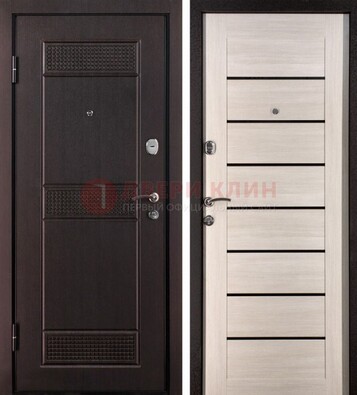 Темная стальная дверь с МДФ ДМ-147 для улицы в Сертолово