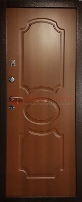Коричневая металлическая дверь с МДФ ДМ-177 в Сертолово