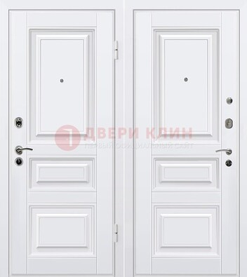 Белая металлическая дверь с МДФ ДМ-179 в Сертолово