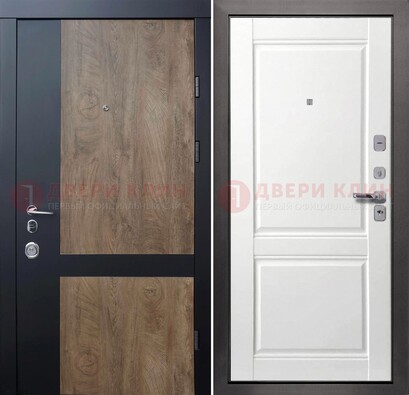 Черно-коричневая входная дверь с терморазрывом и МДФ ДМ-192 в Сертолово