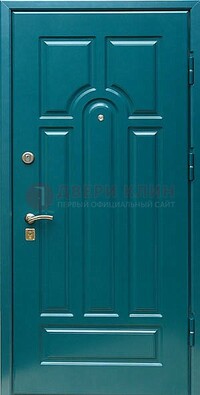 Синяя металлическая дверь с МДФ с двух сторон ДМ-1 в Сертолово