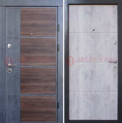 Темная железная филенчатая дверь с терморазрывом и МДФ ДМ-211 в Сертолово