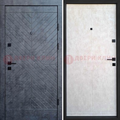 Серая железная дверь с филенчатой МДФ ДМ-217 в Сертолово