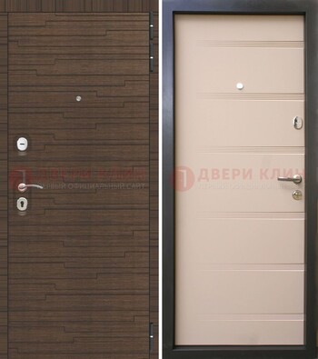 Светлая железная дверь c фрезерованной МДФ ДМ-248 в Сертолово