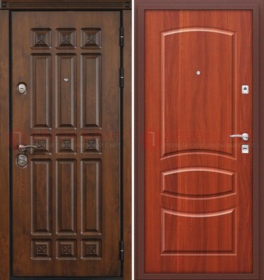 Темная металлическая дверь с МДФ и узором ДМ-364 в Сертолово