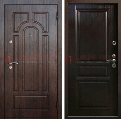 Железная дверь с коричневыми панелями МДФ ДМ-382 в Севастополе