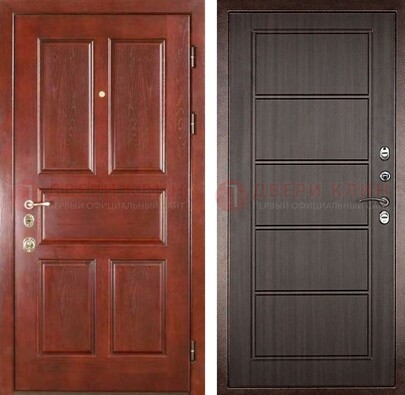 Красная металлическая дверь с МДФ в квартиру ДМ-387 в Сертолово