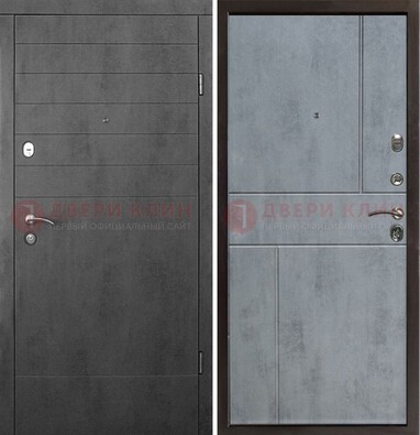 Серая железная дверь с МДФ в стиле хайтек ДМ-446 в Сертолово