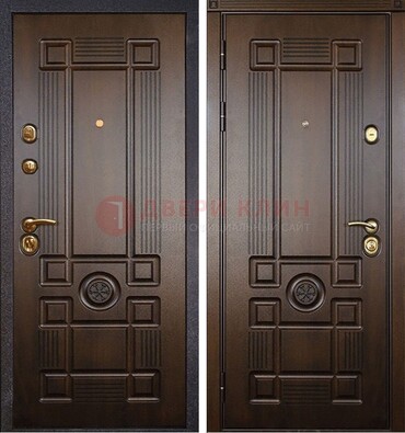 Квартирная коричневая железная дверь с МДФ ДМ-45 в Сертолово