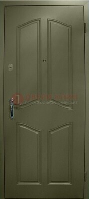 Зеленая стальная дверь с МДФ ДМ-49 в дом в Сертолово