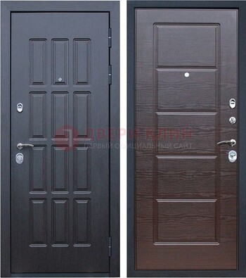 Черная железная дверь с МДФ ДМ-50 в Дубне
