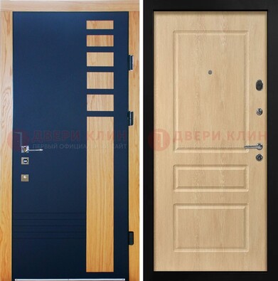 Двухцветная железная дверь с МДФ в квартиру ДМ-511 в Сертолово