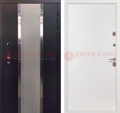 Темная металлическая дверь в квартиру МДФ с двух сторон ДМ-512 в Сертолово