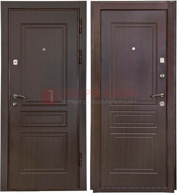 Антивандальная коричневая железная дверь с МДФ ДМ-61 в Сертолово