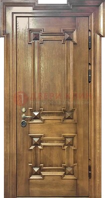 Филенчатая железная дверь с массивом дуба ДМД-56 в Сертолово