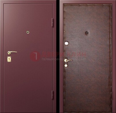 Бордовая железная дверь с нитроэмалью ДН-1 в Сертолово