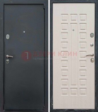 Черная металлическая дверь с порошковым покрытием ДП-101 в Электростали