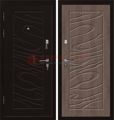 Темная железная дверь с порошковым окрасом ДП-127 в Сертолово