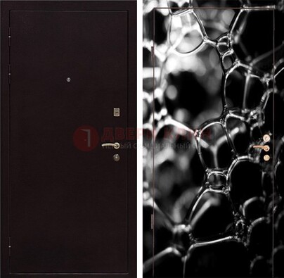Черная стальная дверь с порошковым окрасом с фотопечатью ДП-158 в Сертолово