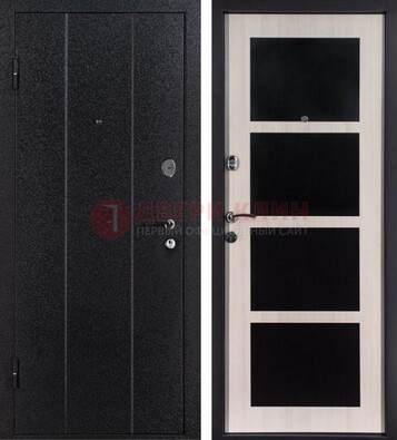 Черная металлическая дверь с порошковым напылением ДП-176 в Сертолово
