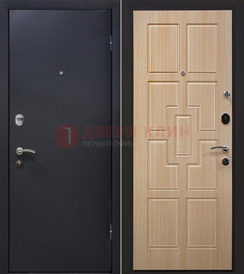 Черная железная дверь с порошковым покрытием ДП-187 в Сертолово