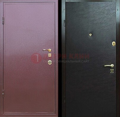 Бордовая железная дверь с порошковым напылением ДП-21 Кириши