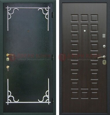 Входная дверь с порошковым покрытием Антик медь/Венге ДП-223 в Сертолово