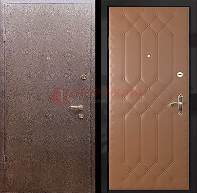 Коричневая металлическая дверь с порошковым окрасом ДП-22 в Сертолово