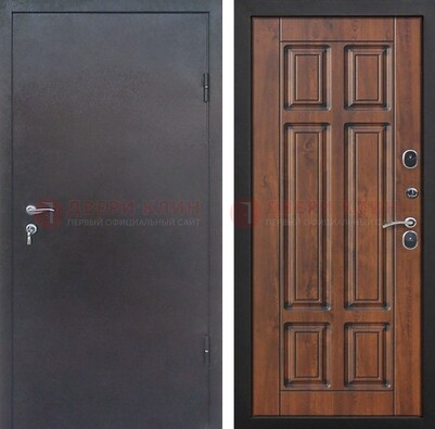 Темная входная дверь с порошковым покрытием с МДФ панелью ДП-235 в Сертолово