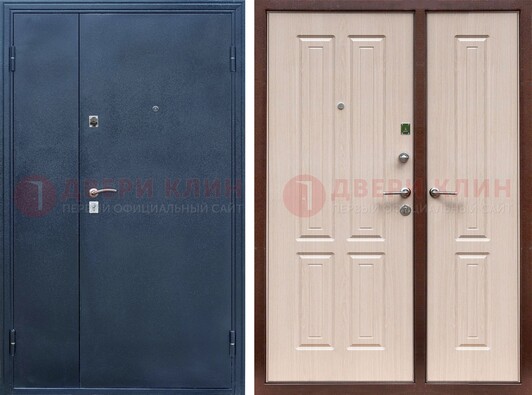 Двустворчатая стальная дверь с порошковым напылением и МДФ ДП-239 в Сертолово