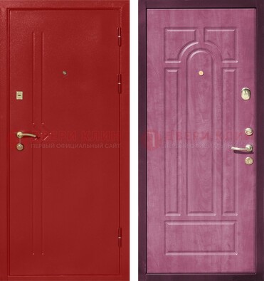 Красная входная дверь с порошковым напылением ДП-240 в Сертолово