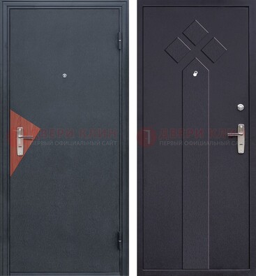 Черная входная дверь с порошковым напылением и узором внутри ДП-241 в Сертолово
