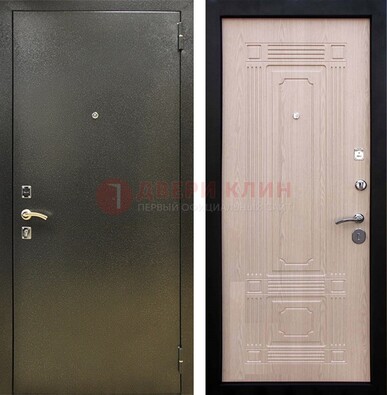 Входная темно-серая дверь с порошковым напылением и МДФ ДП-273 в Сертолово