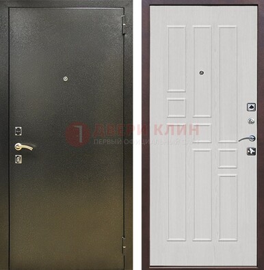 Входная дверь Темное серебро с порошковой отделкой и терморазрывом МДФ ДП-282 в Балашихе