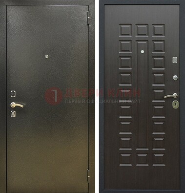 Темно-серая железная дверь с порошковым покрытием и МДФ Венге ДП-287 в Мурманске
