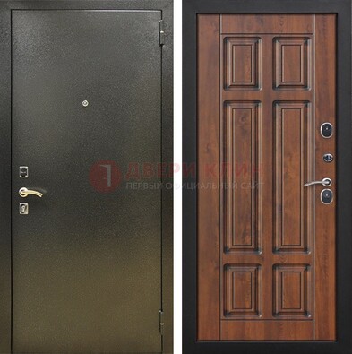 Металлическая входная темная дверь с порошковым напылением и МДФ ДП-299 в Сертолово