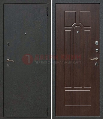 Черная металлическая дверь с порошковым окрасом ДП-47 в Сертолово