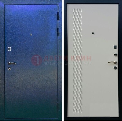 Синяя железная дверь с порошковым напылением ДП-49 в Сертолово